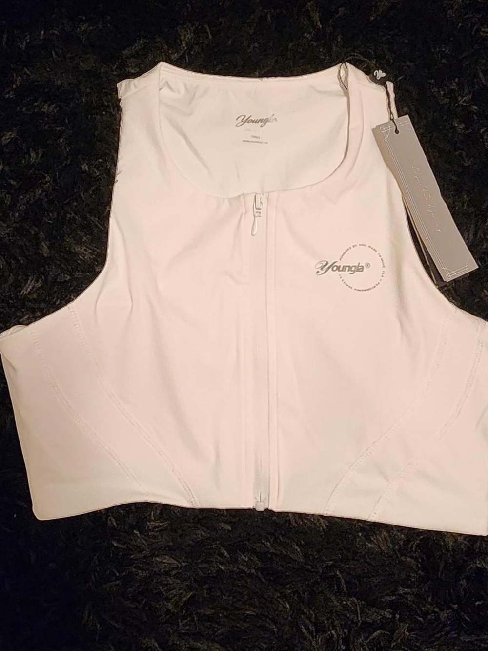 YoungLA White Logo Athletic Crop Top